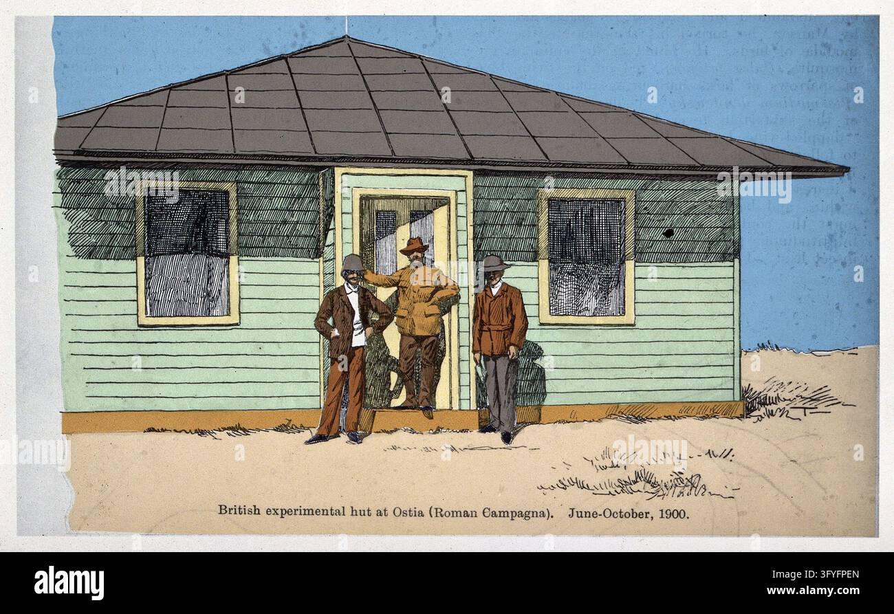 Three researchers outside the British experimental hut set up near ...