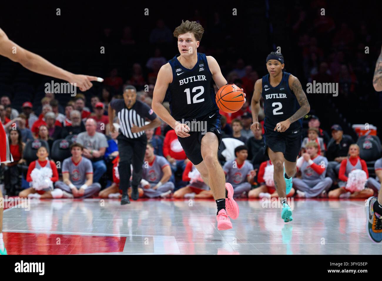 COLUMBUS, OH - OCTOBER 25: Butler Bulldogs guard Samu Adler (12) brings ...