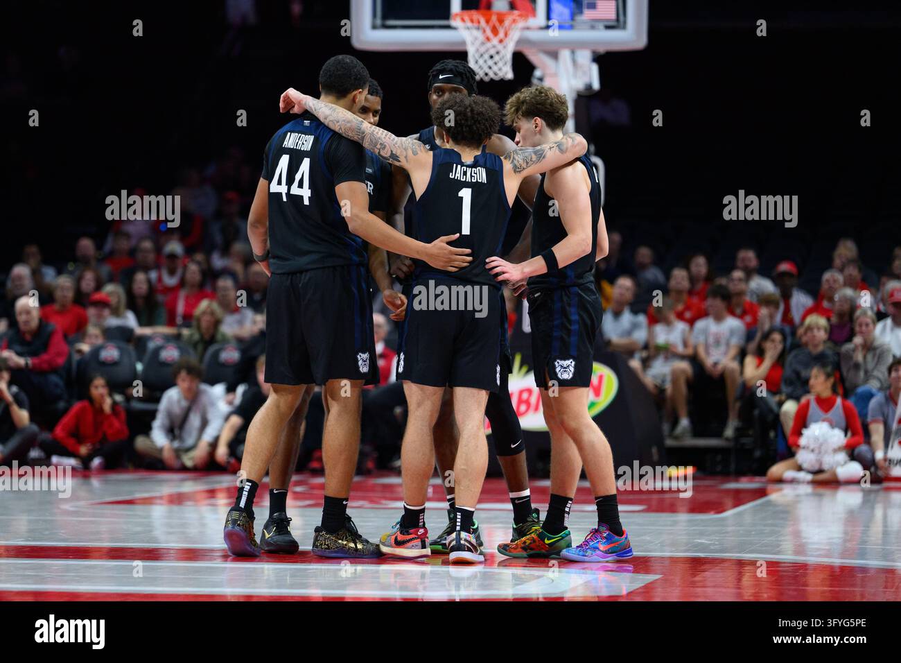 COLUMBUS, OH - OCTOBER 25: The Butler Bulldogs huddle on the court ...