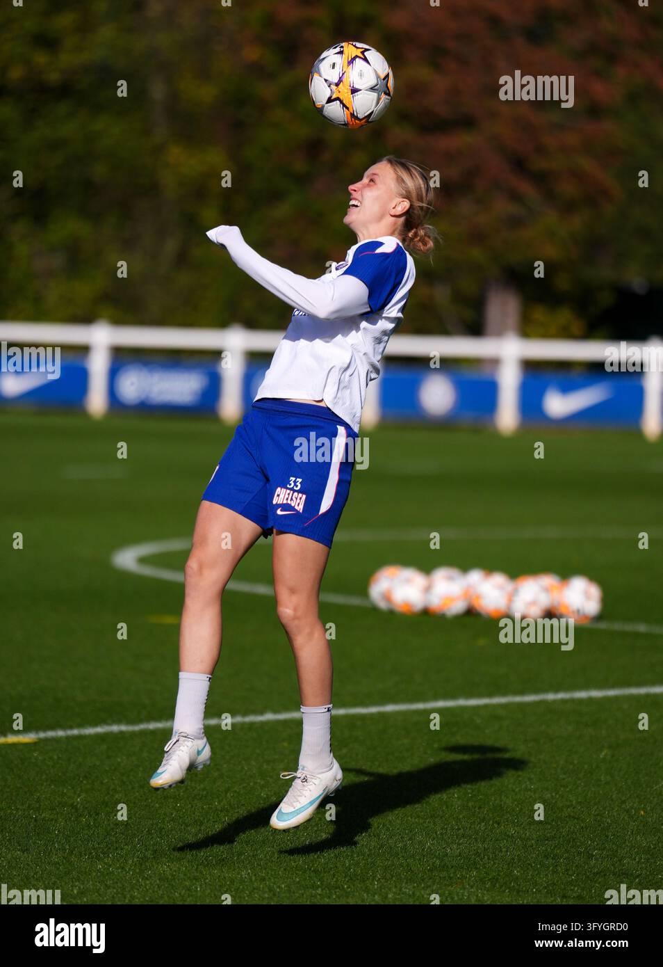 Chelsea's Aggie Beever-Jones during a training session at Cobham ...