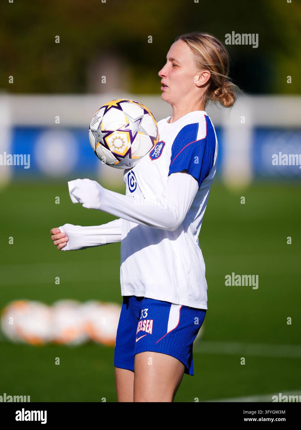 Chelsea's Aggie Beever-Jones during a training session at Cobham ...