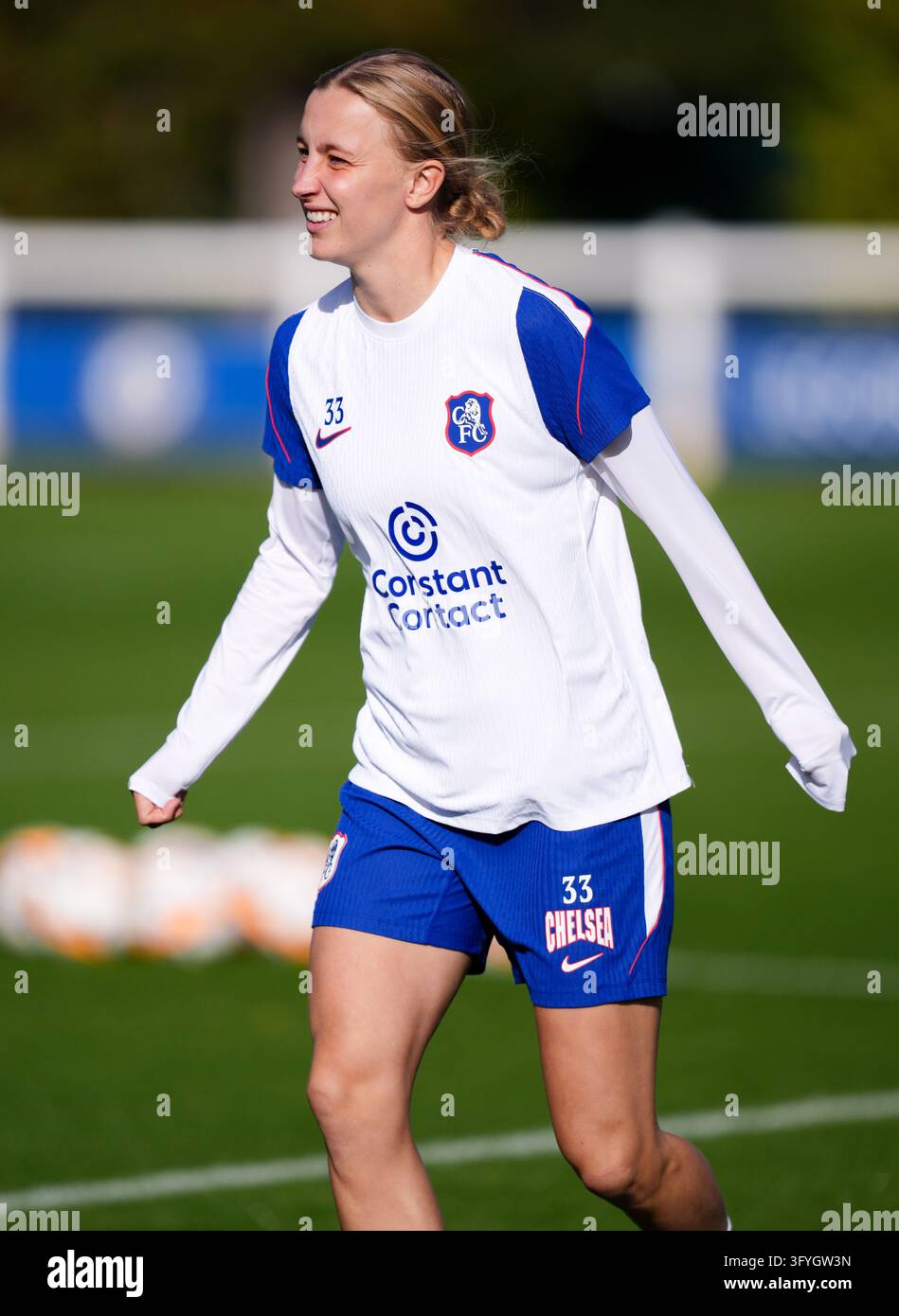 Chelsea's Aggie Beever-Jones during a training session at Cobham ...