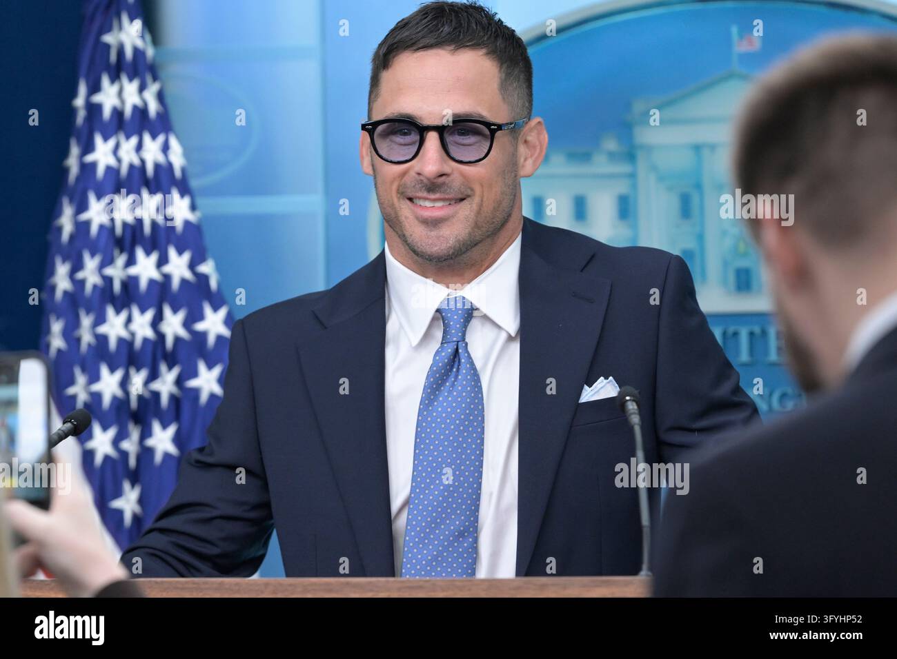 Former Football Player Danny Amendola is seen in the Brady press room ...