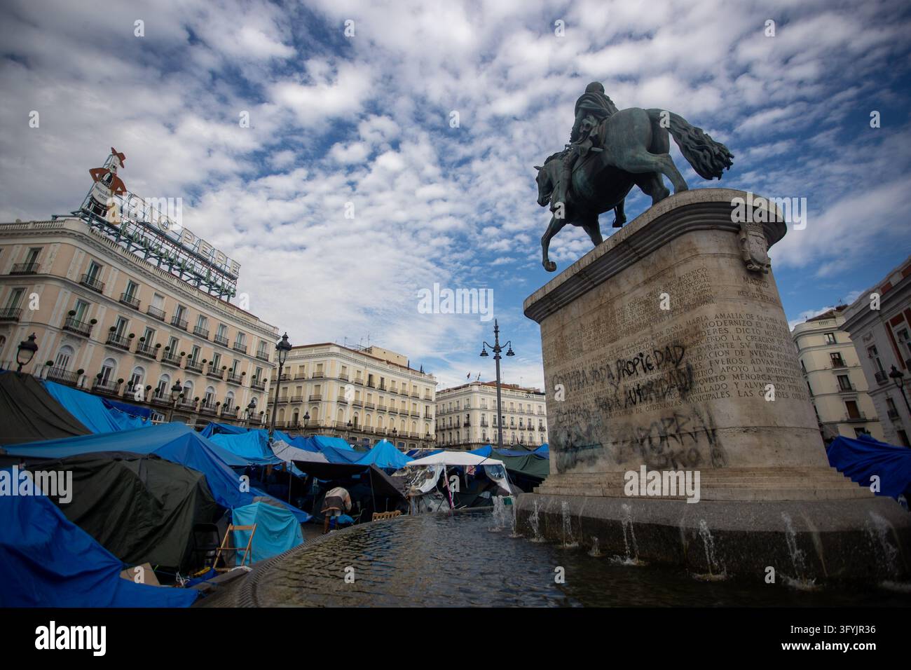 Madrid, Spain. 27th Oct, 2026. View of the statue of Charles III in ...