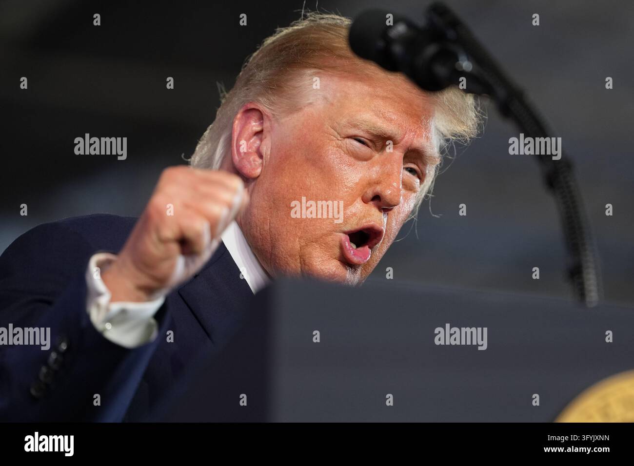 President Donald Trump speaks at a campaign rally at the Port of Corpus ...