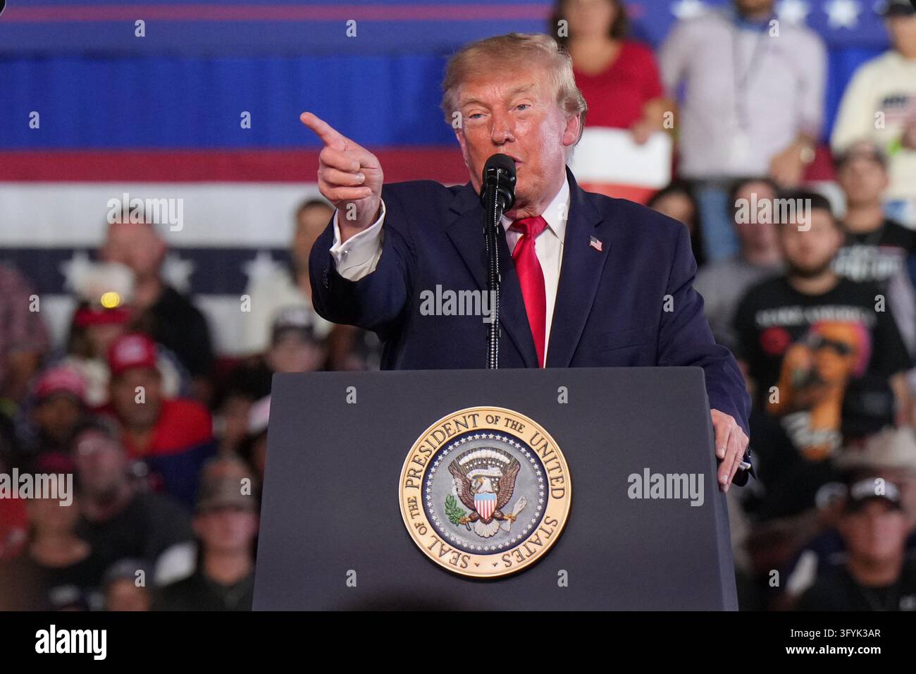 President Donald Trump speaks during a campaign rally, Tuesday, Oct. 27 ...