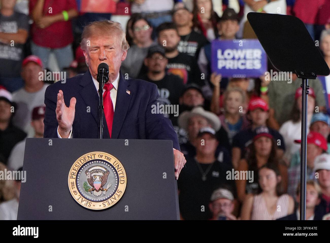 President Donald Trump speaks during a campaign rally, Tuesday, Oct. 27 ...