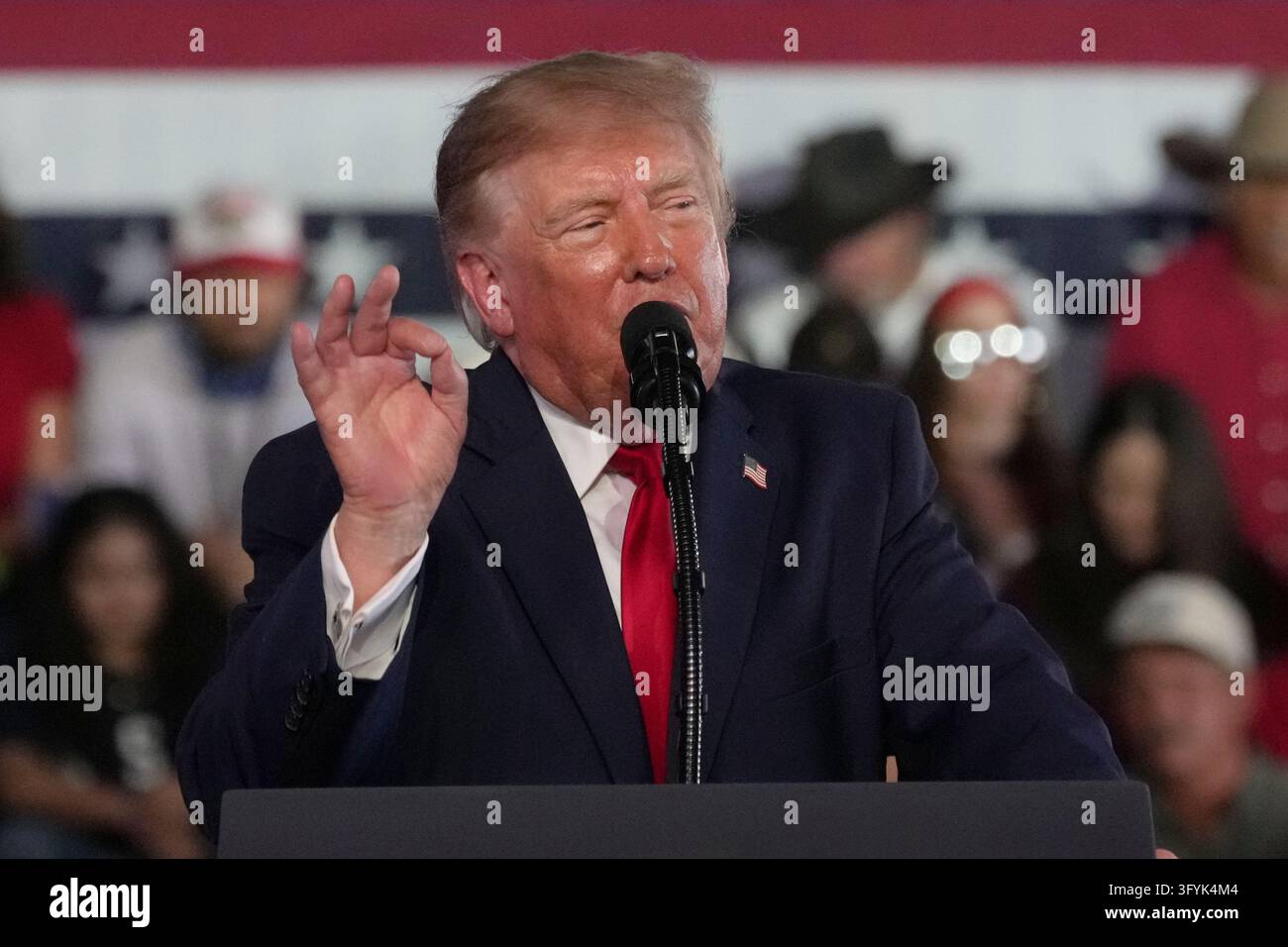 President Donald Trump speaks during a campaign rally, Tuesday, Oct. 27 ...