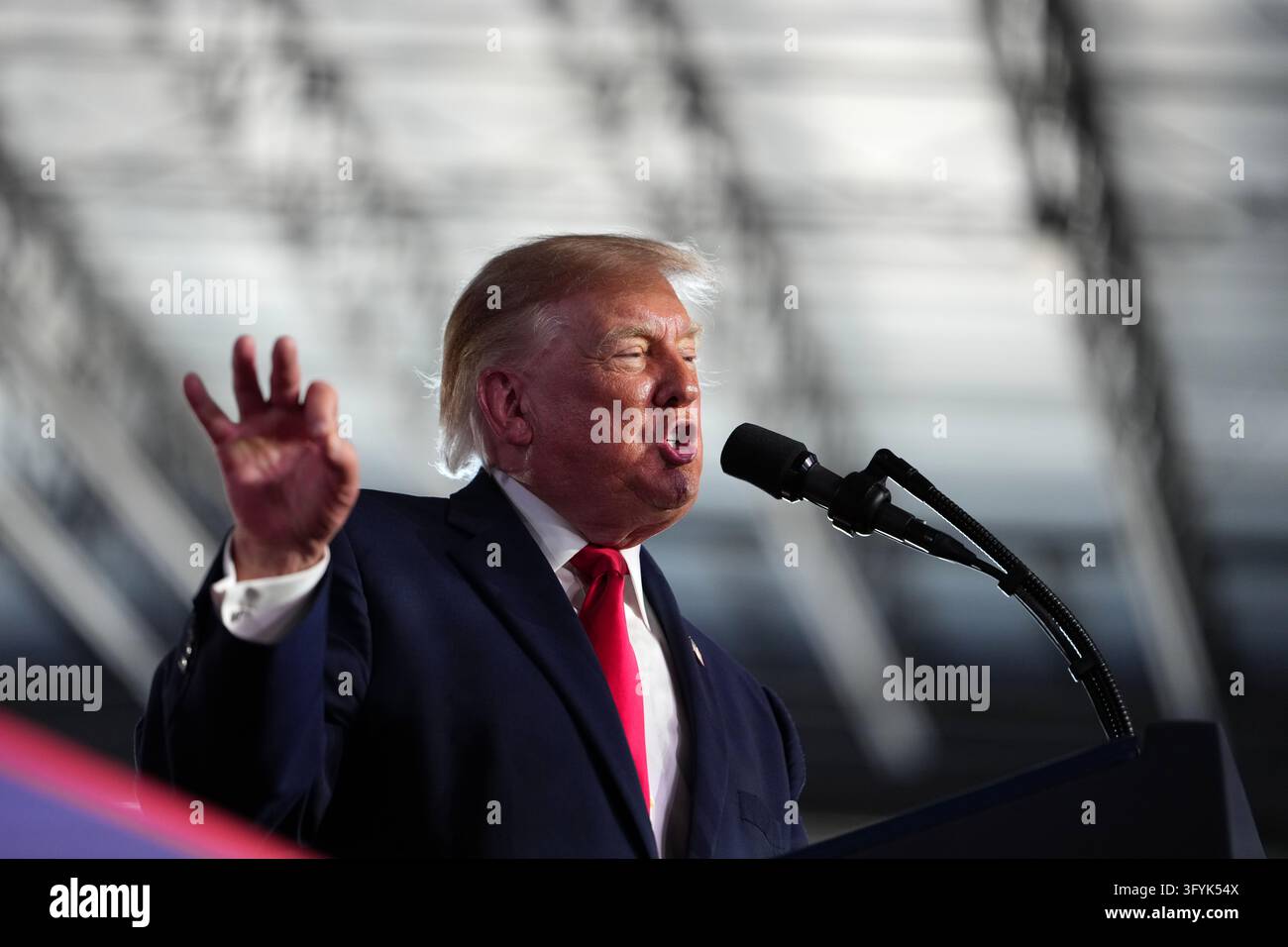 President Donald Trump speaks at a campaign rally at the Port of Corpus ...
