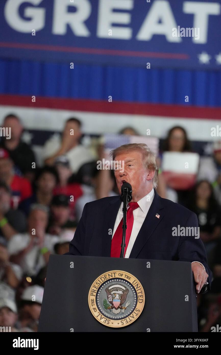 President Donald Trump speaks during a campaign rally, Tuesday, Oct. 27 ...