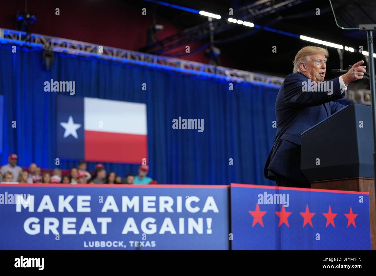 President Donald Trump speaks at a campaign rally at the Lubbock ...