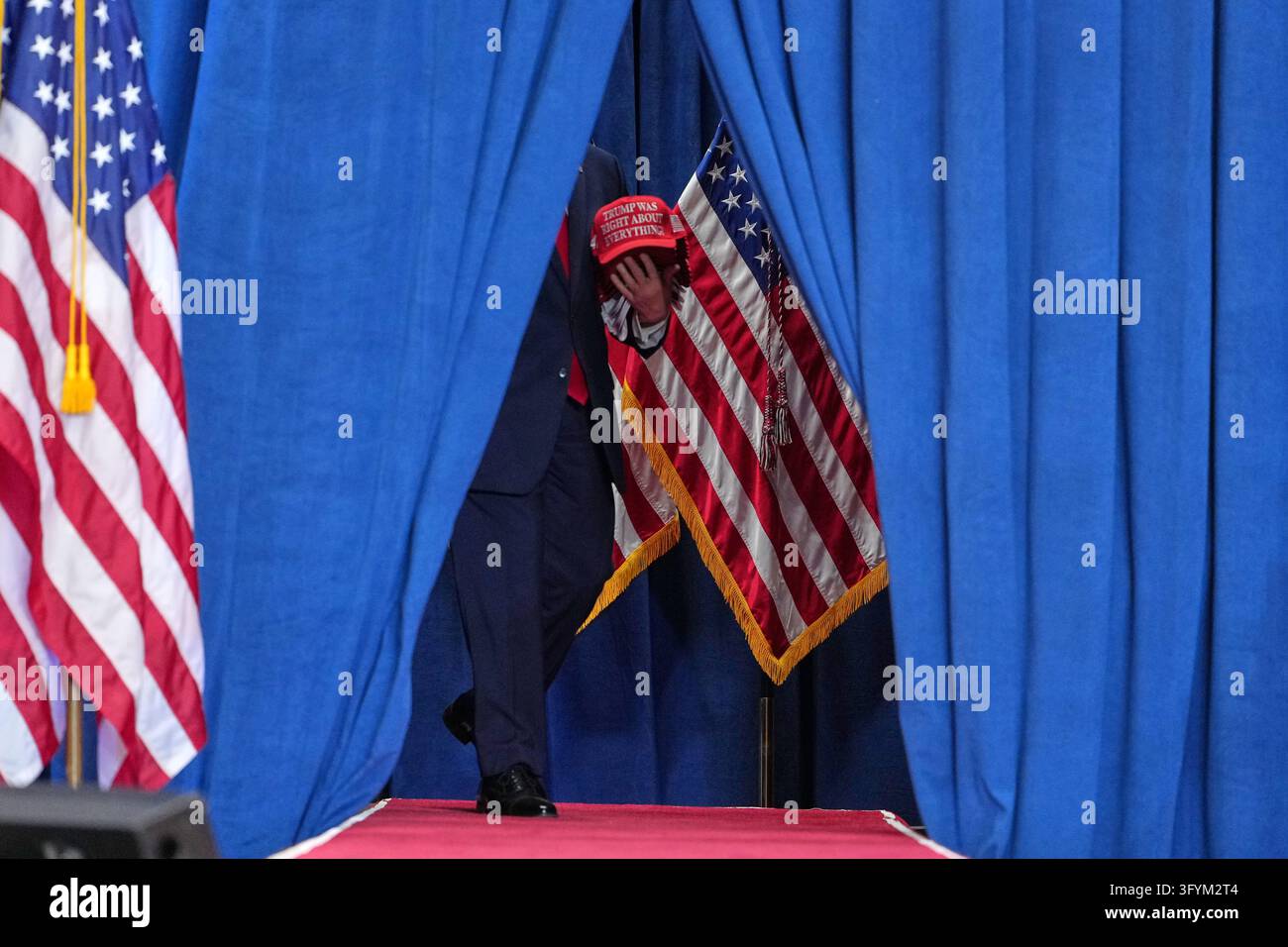 President Donald Trump arrives at a campaign rally at the Lubbock ...