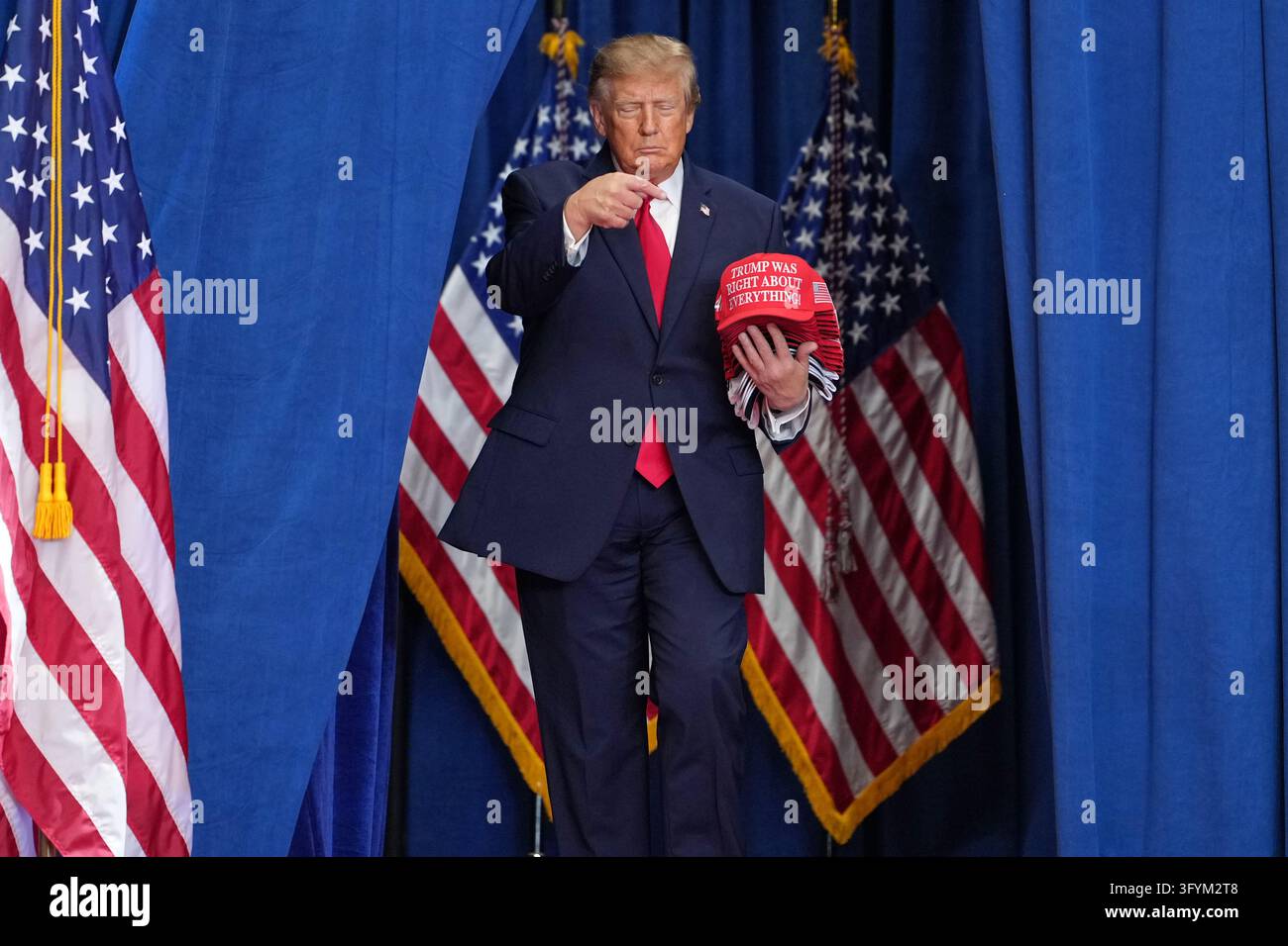 President Donald Trump arrives at a campaign rally at the Lubbock ...
