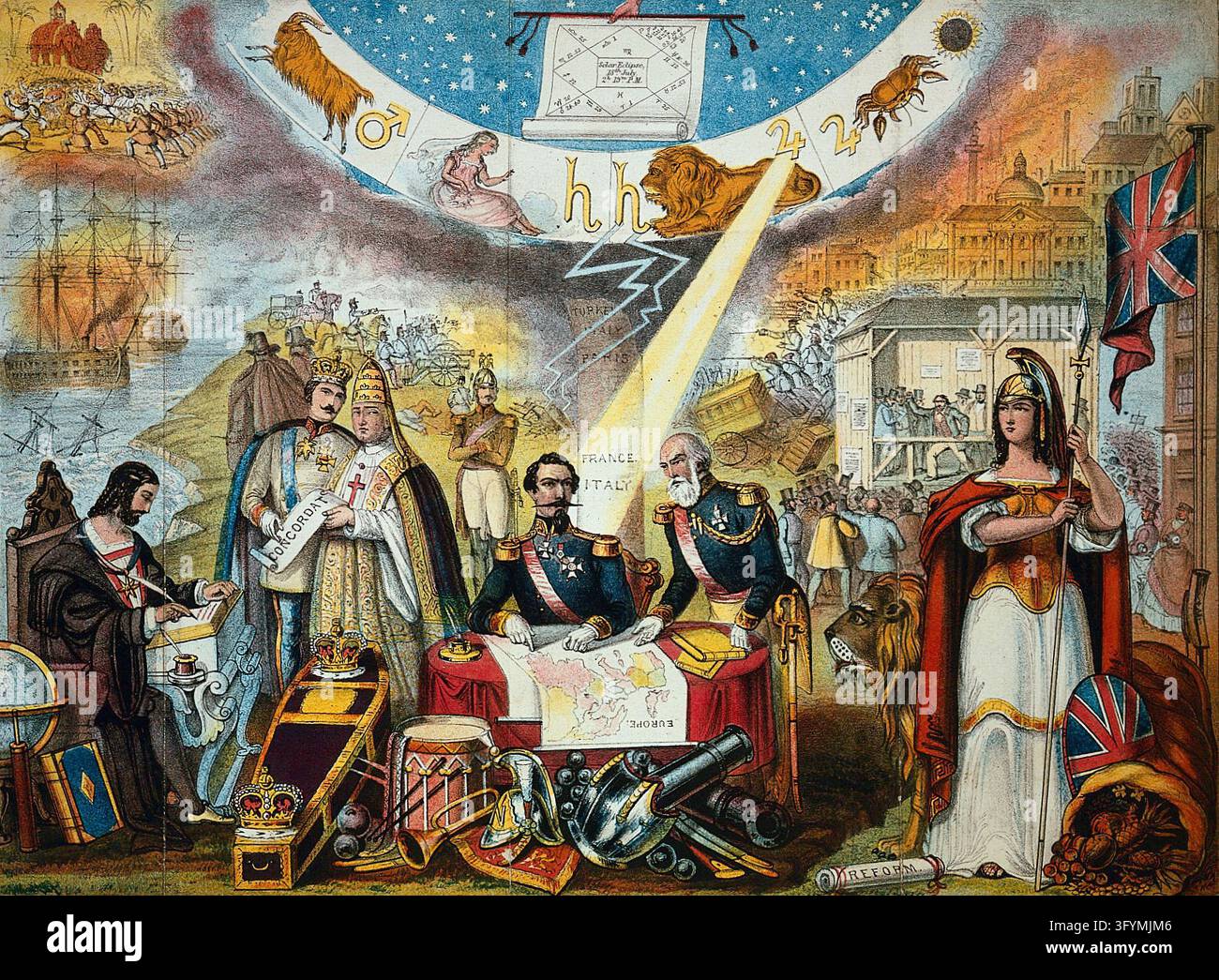 Astronomy: various apocalyptic scenes, including Napoleon III looking ...