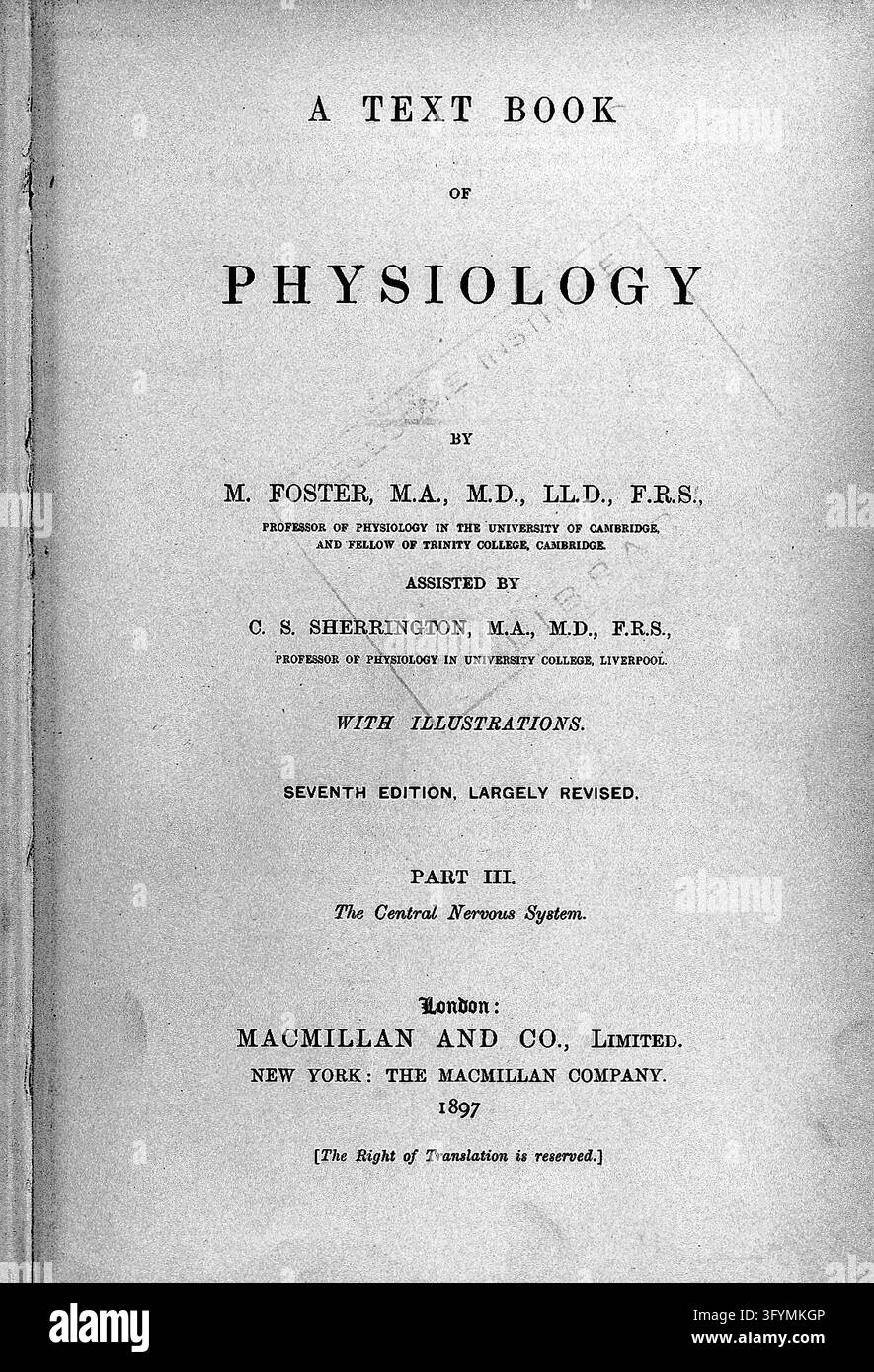 Survive Text A text book of physiology / by M. Foster ; assisted by C.S. Sherrington ...