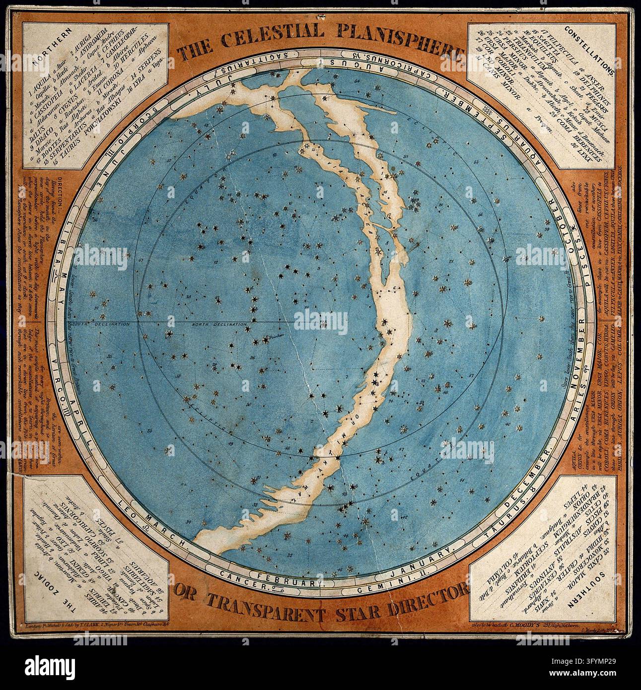 The celestial planisphere or transparent star director Stock Photo - Alamy