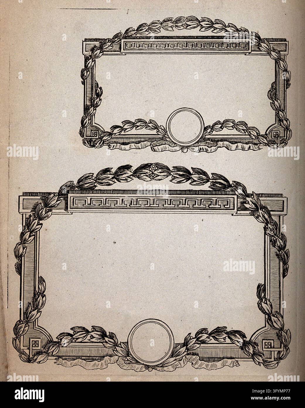 Video Processor Label Two designs for pharmacy labels. Etching Stock Photo - Alamy