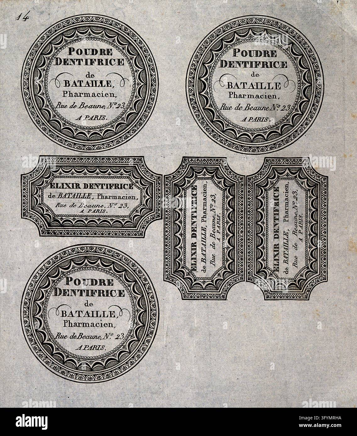 Video Processor Label Five designs for toothpaste powder labels for a French pharmacist ...