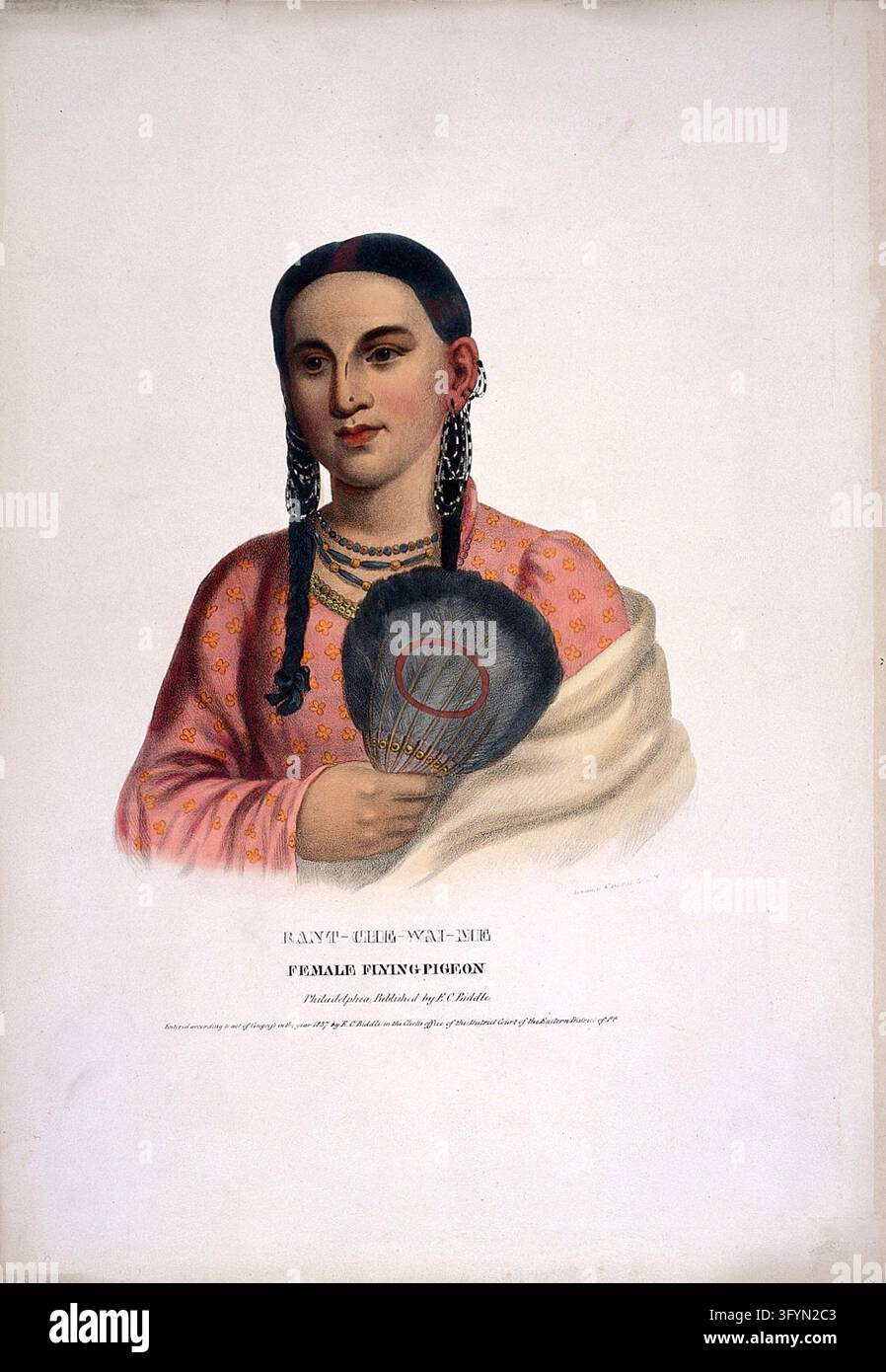 Female Flying Pigeon, a native American woman with plaits, wearing a ...