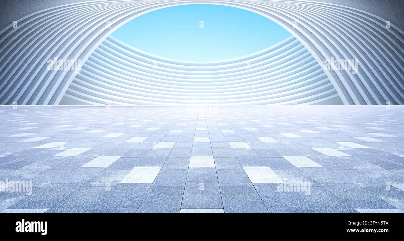 Stage Podium Neon Glowing Blue ALien Sci Fi Futuristic Concrete ...