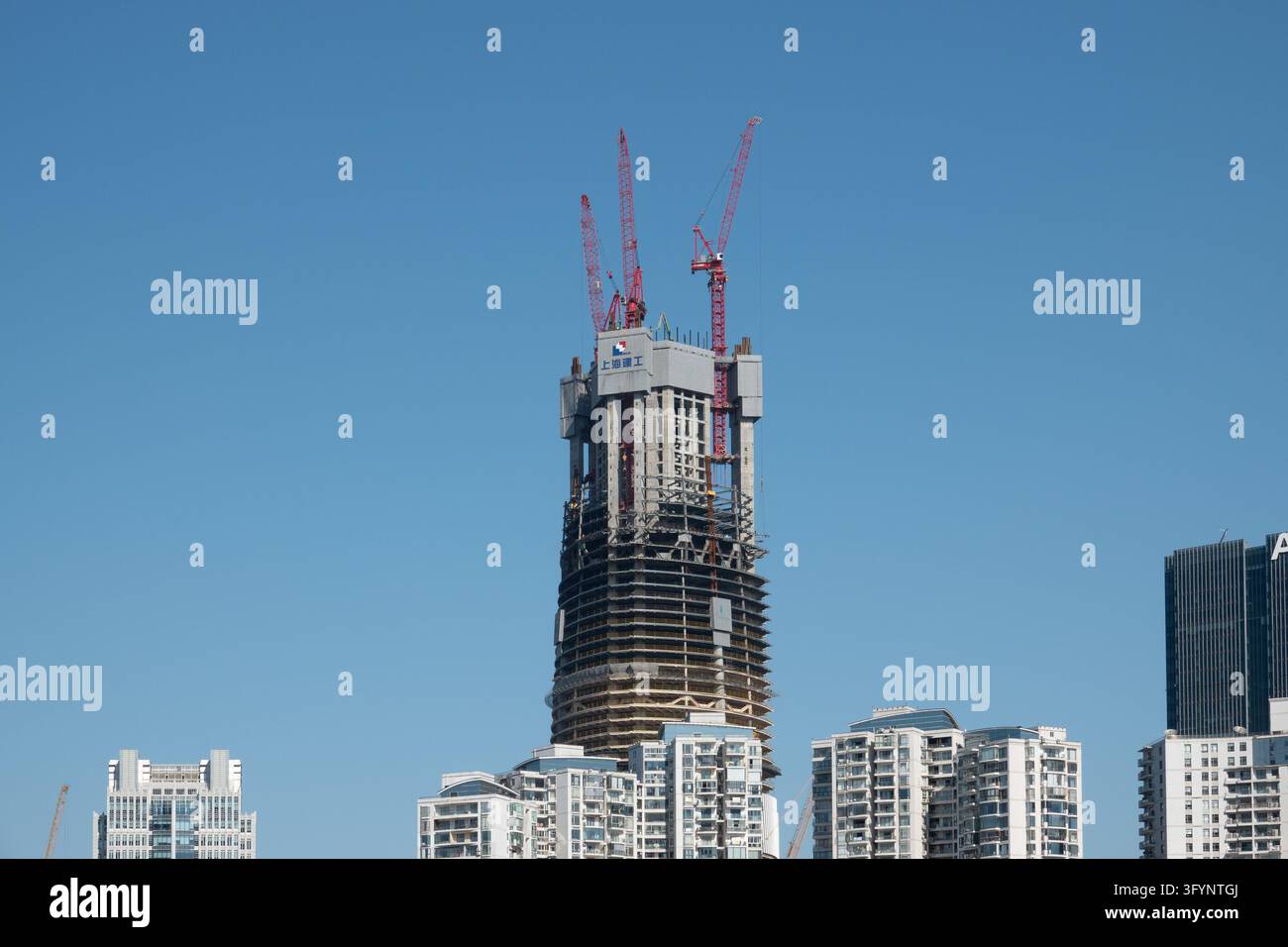 SHANGHAI, CHINA - OCTOBER 28, 2026 - A 480 meter super tall building is ...