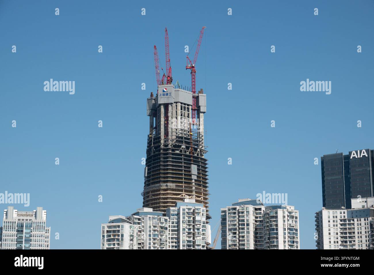 SHANGHAI, CHINA - OCTOBER 28, 2026 - A 480 meter super tall building is ...