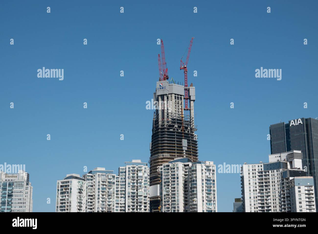 SHANGHAI, CHINA - OCTOBER 28, 2026 - A 480 meter super tall building is ...