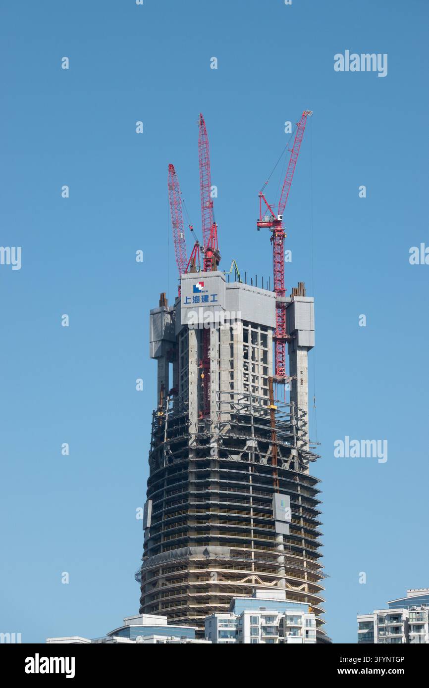 SHANGHAI, CHINA - OCTOBER 28, 2026 - A 480 meter super tall building is ...