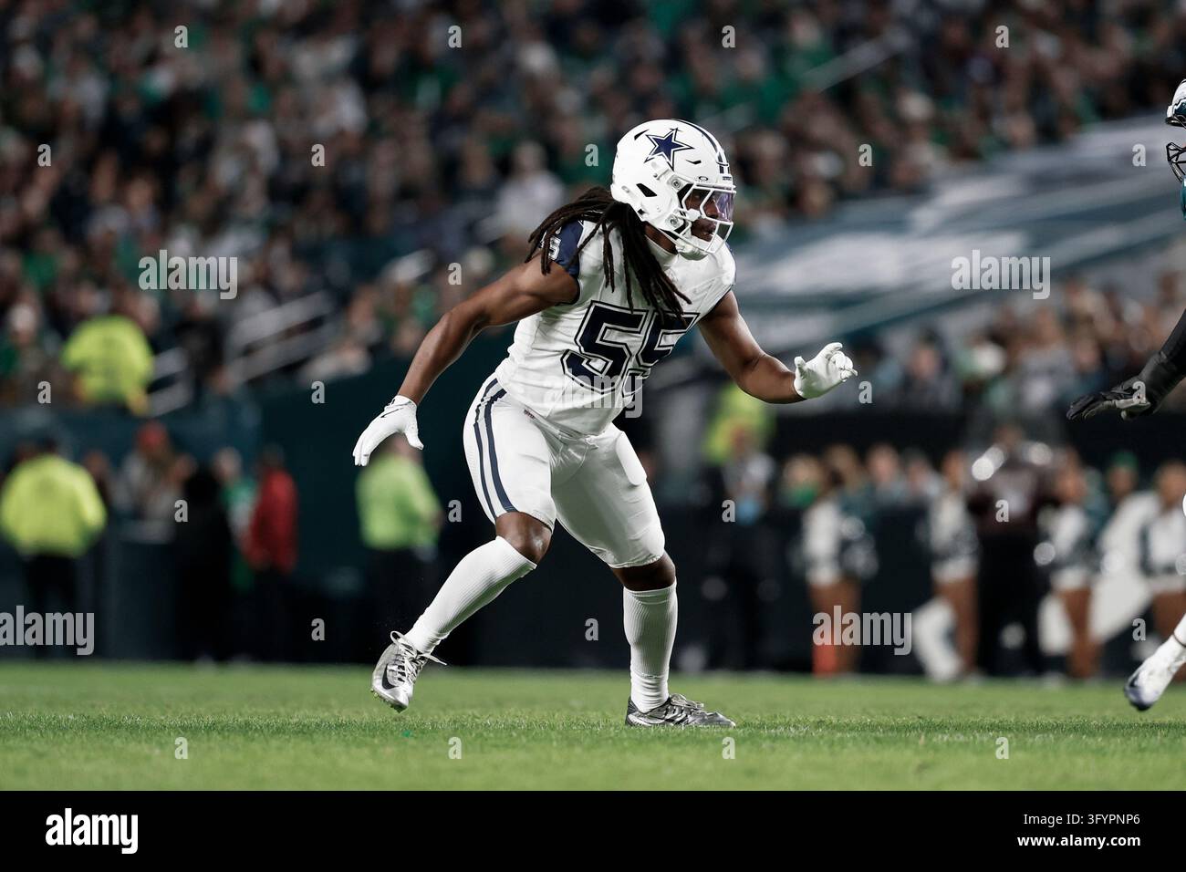 Dallas Cowboys linebacker Jaishawn Barham in action during the first ...
