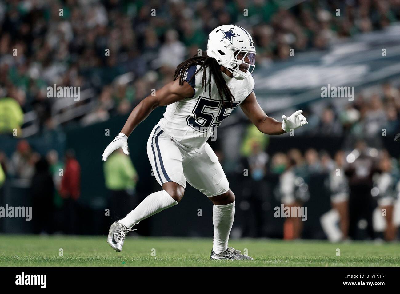 Dallas Cowboys linebacker Jaishawn Barham in action during the first ...