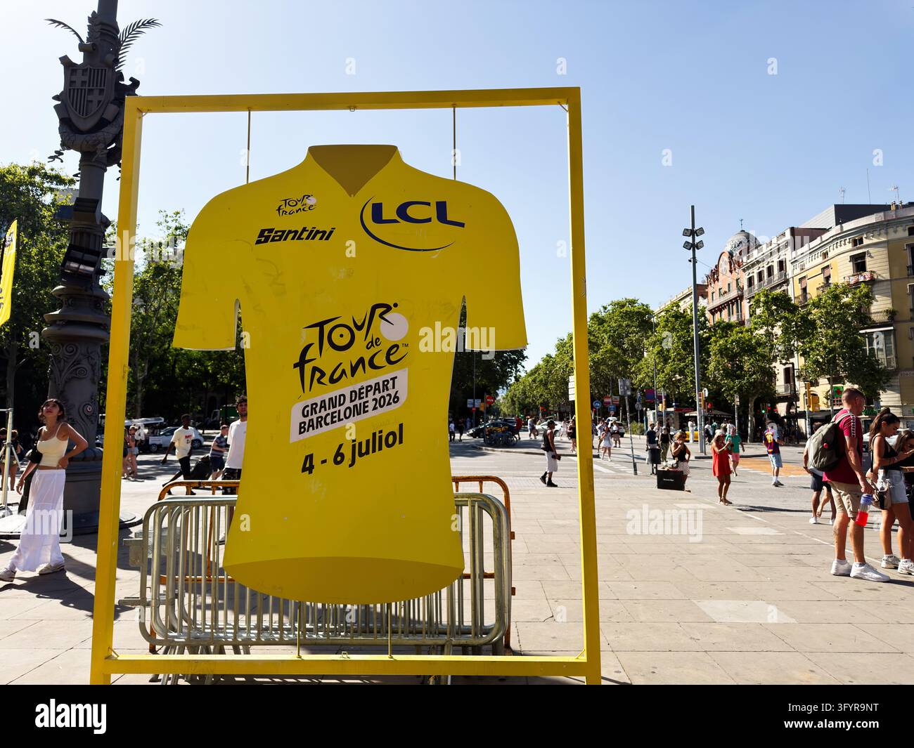 Promoters Image Barcelona , Spain - June 27, 2026: Cycling promotion features Grand ...