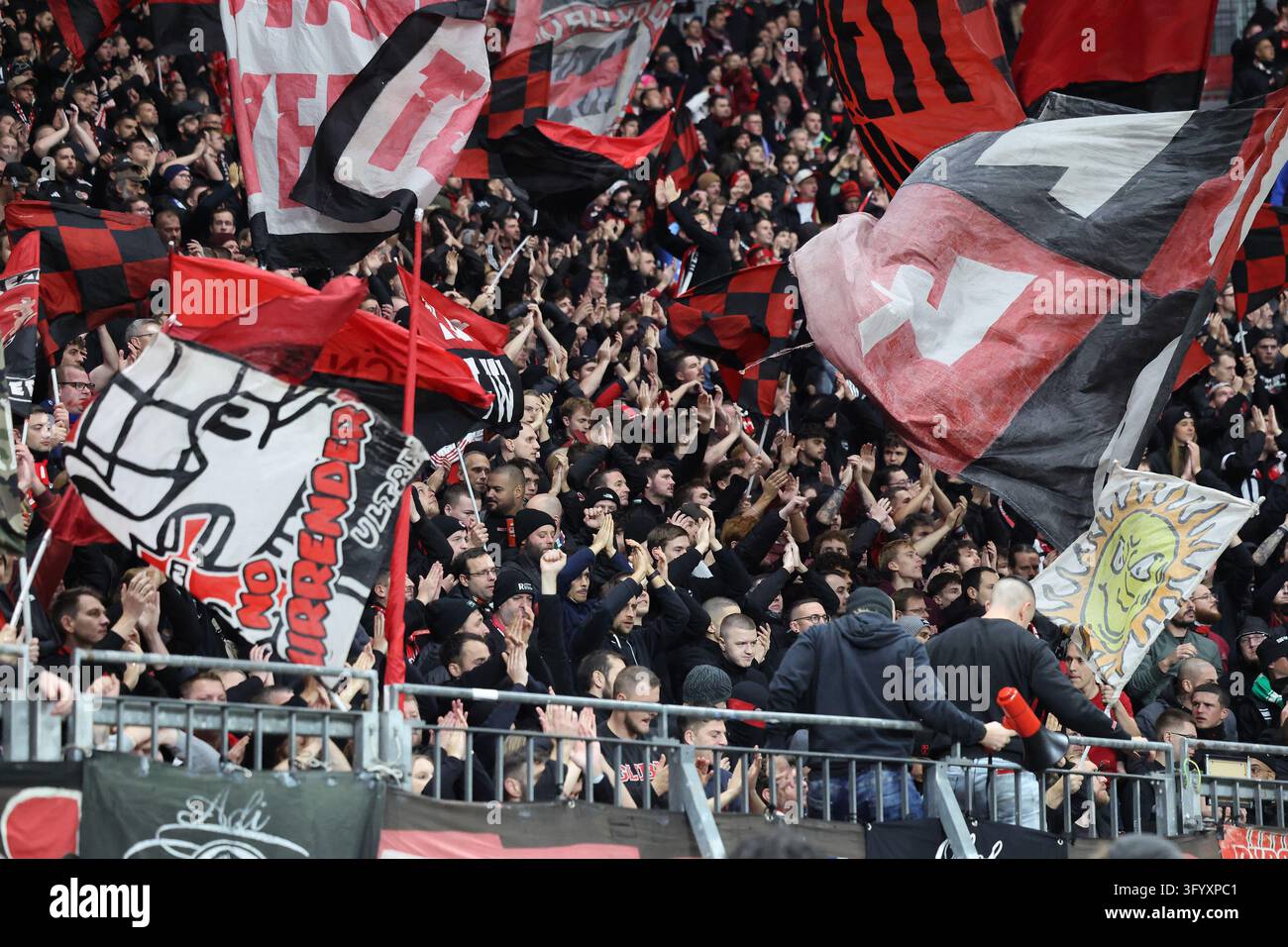 Fans [supporters], friendly, atmosphere, colorful, national colors ...