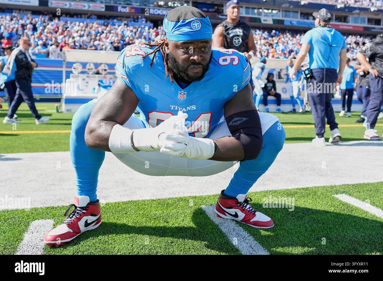 Timmy Live Stream Tennessee Titans defensive tackle Timmy Horne (94) warms up before an ...