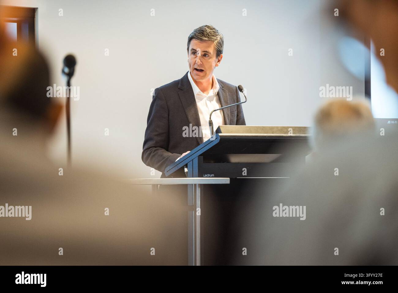 Ceo Pack Group CEO of JB Hi-Fi LTD, Nick Wells speaks to the board and ...