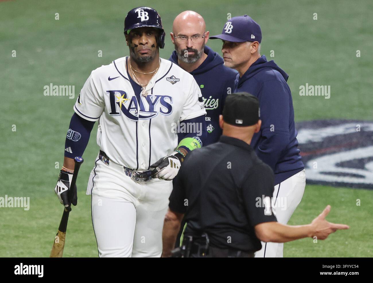 Designated Box Tampa Bay Rays designated hitter Yandy Diaz (2) returns to the batters ...