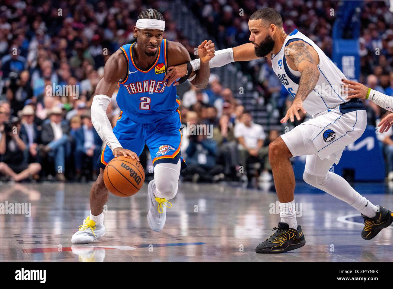 Oklahoma City Thunder guard Shai Gilgeous-Alexander (2) drives past ...
