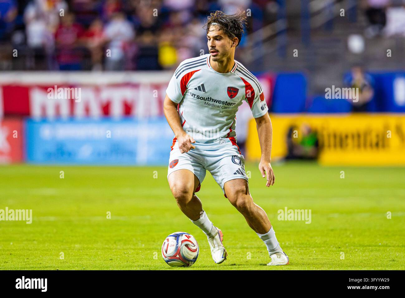 FC Dallas midfielder Ran Binyamin (6) dribbles the ball during the MLS ...