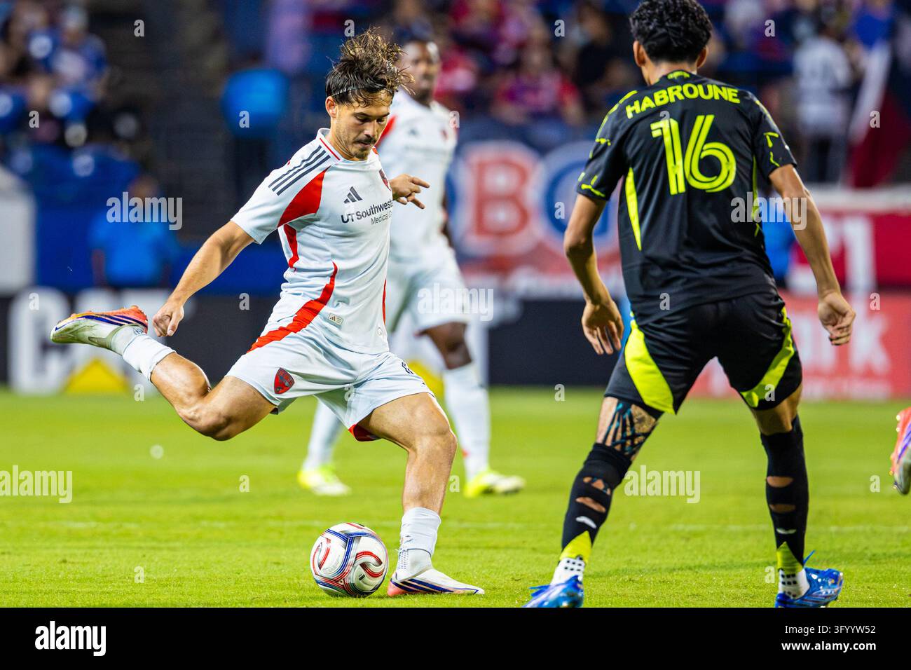 FC Dallas midfielder Ran Binyamin (6) passes the ball during the MLS ...