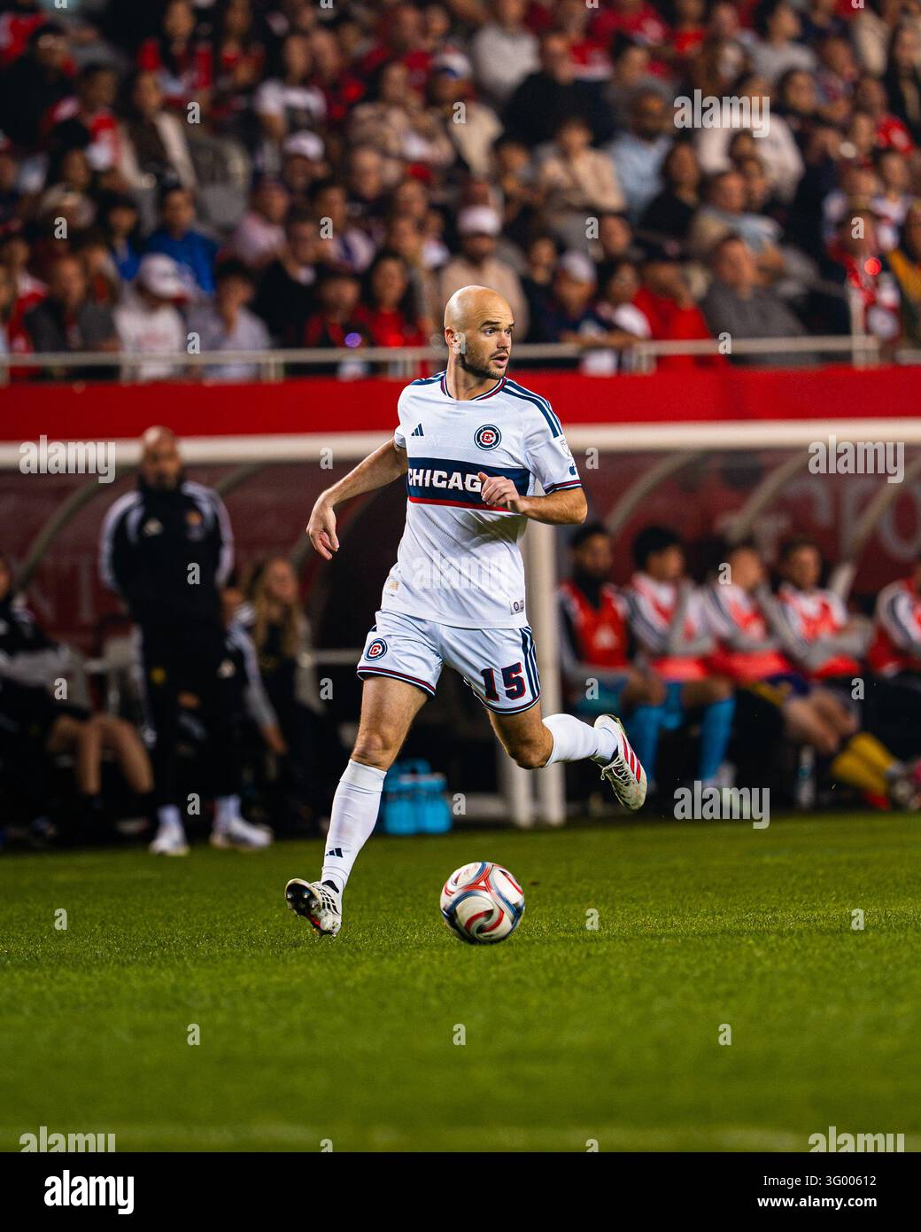 Chicago Fire FC defender Andrew Gutman (15) dribbles the ball during ...