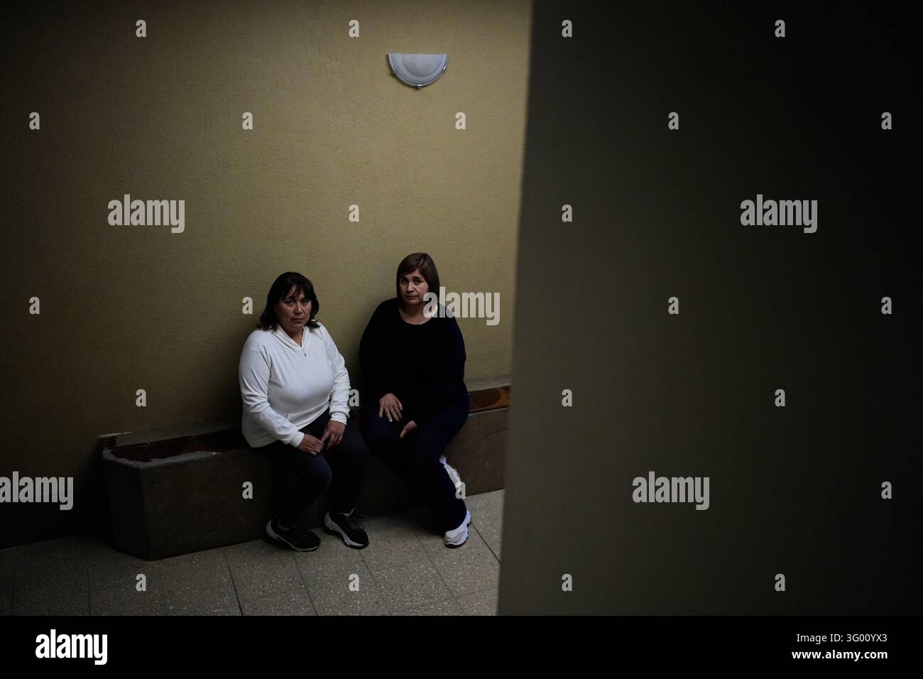 Rosana Vaccon, left, and Andrea Martínez, part of a group of women who ...