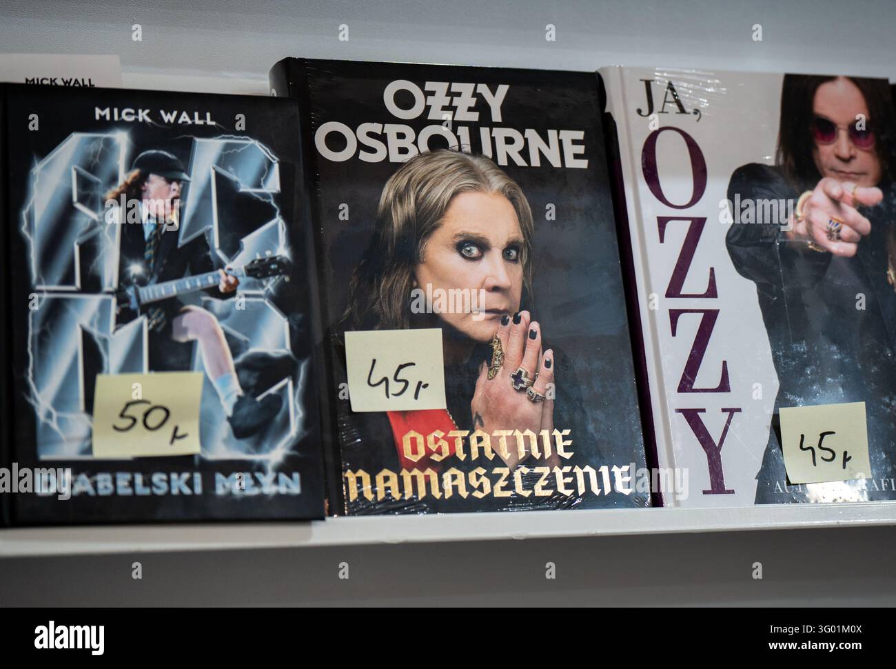 Biography books about Ozzy Osbourne are seen in Krakow, Poland, on ...