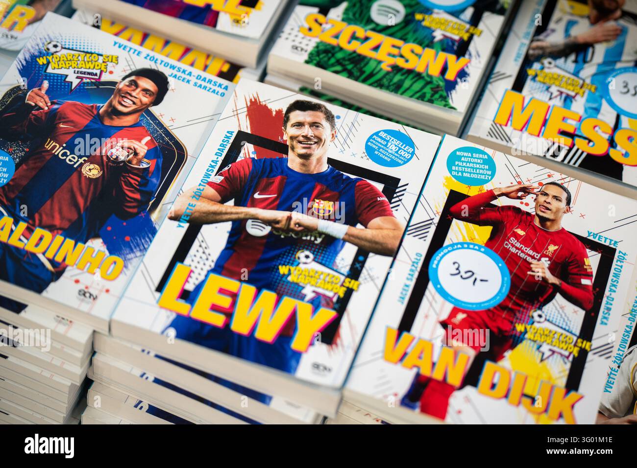 A biography book about Polish footballer Robert Lewandowski is seen in ...