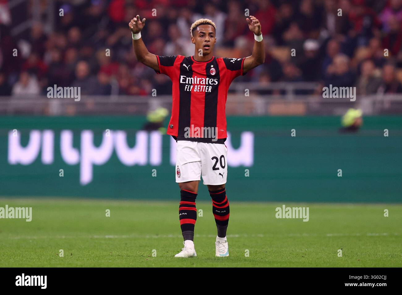 Omari Hutchinson of Ac Milan gestures during the Serie A match beetween ...