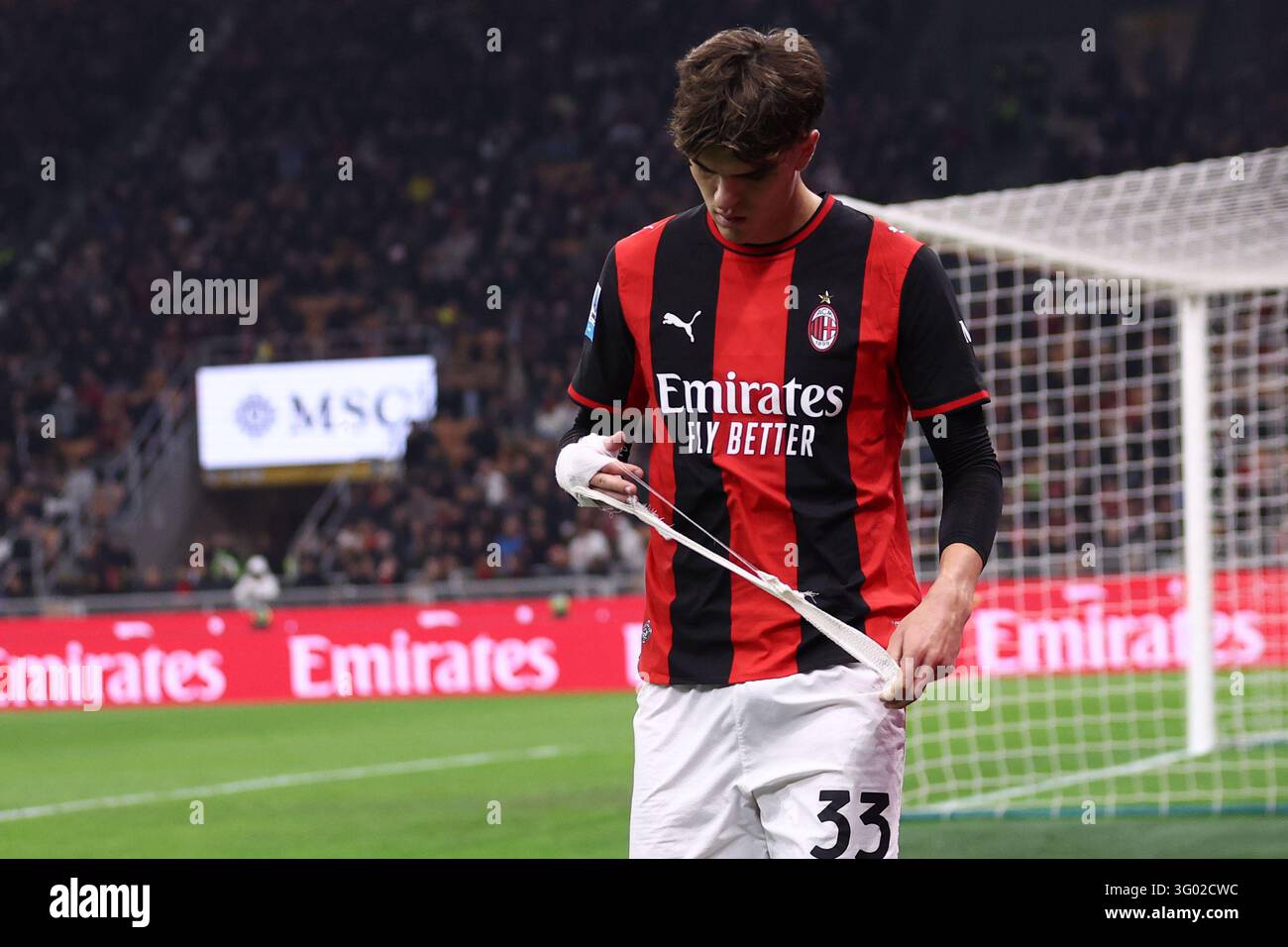 Davide Bartesaghi of Ac Milan looks dejected during the Serie A match ...