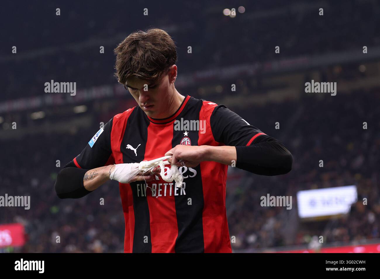 Davide Bartesaghi of Ac Milan looks dejected during the Serie A match ...