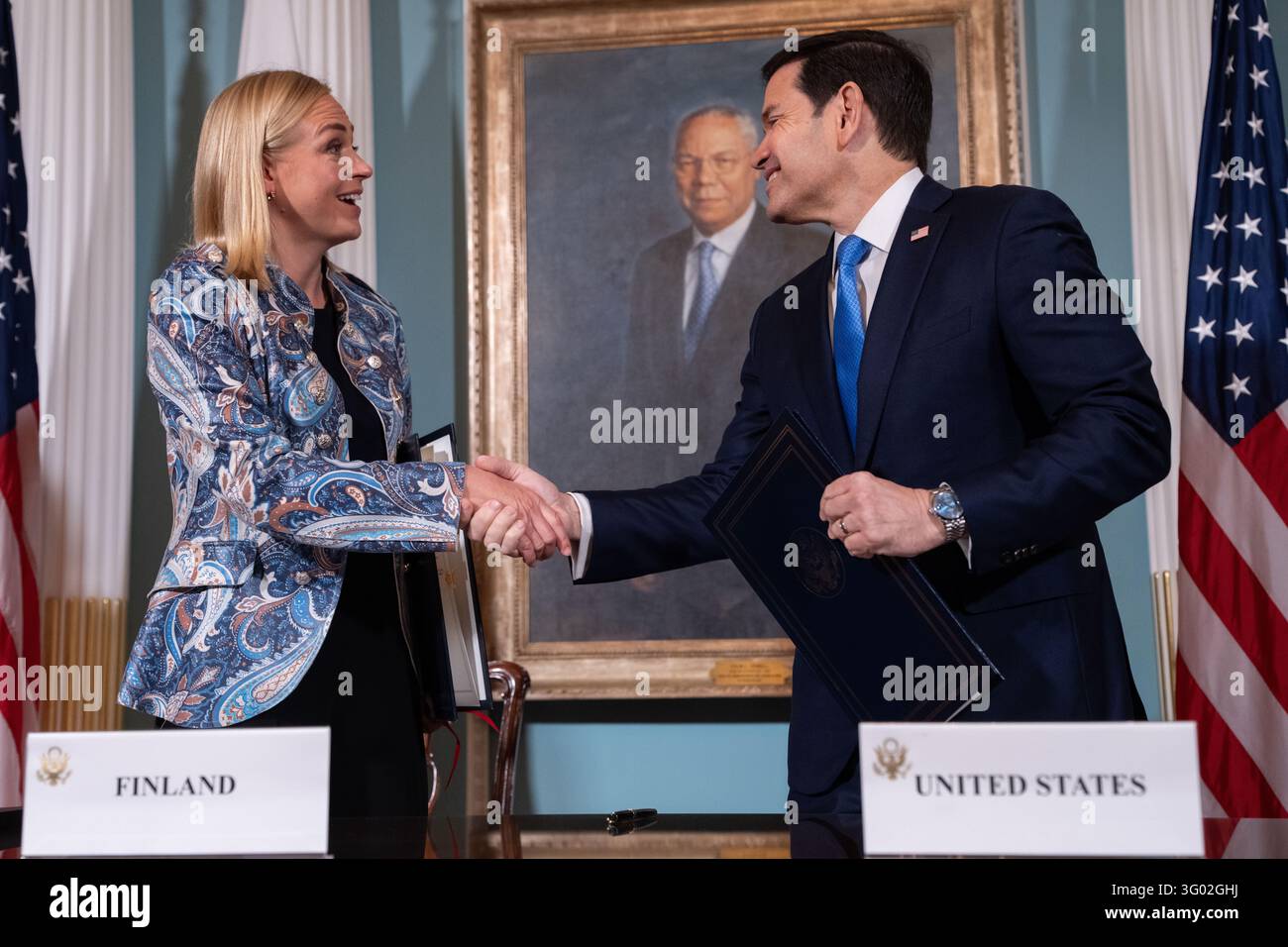 Secretary of State Marco Rubio and Finnish Foreign Minister Elina ...