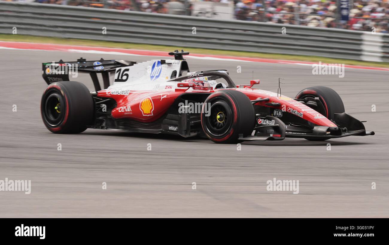 Ferrari driver Charles Leclerc of Monaco steers his car during the ...