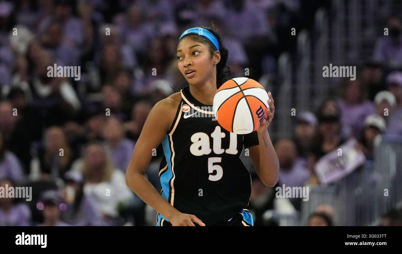 Angle Rese Atlanta Dream forward Angel Reese (5) during Game 5 of the WNBA ...