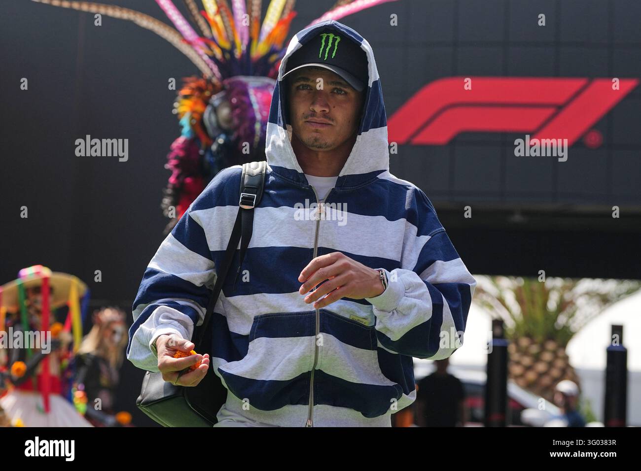 McLaren driver Lando Norris of Britain arrives for the first day at the ...