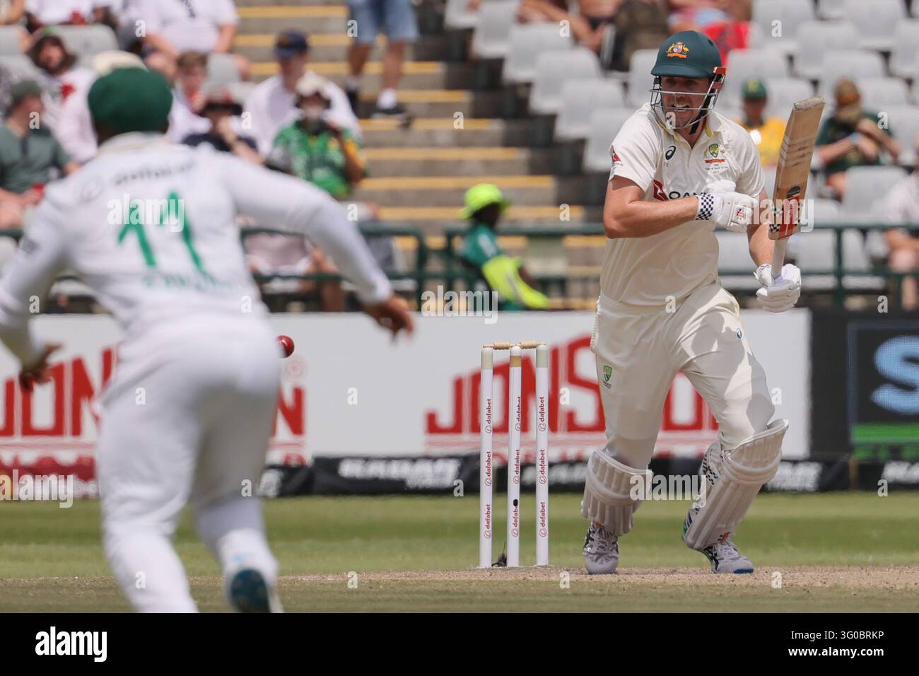 Australia's Cameron Green in action with the bat as South Africa's ...